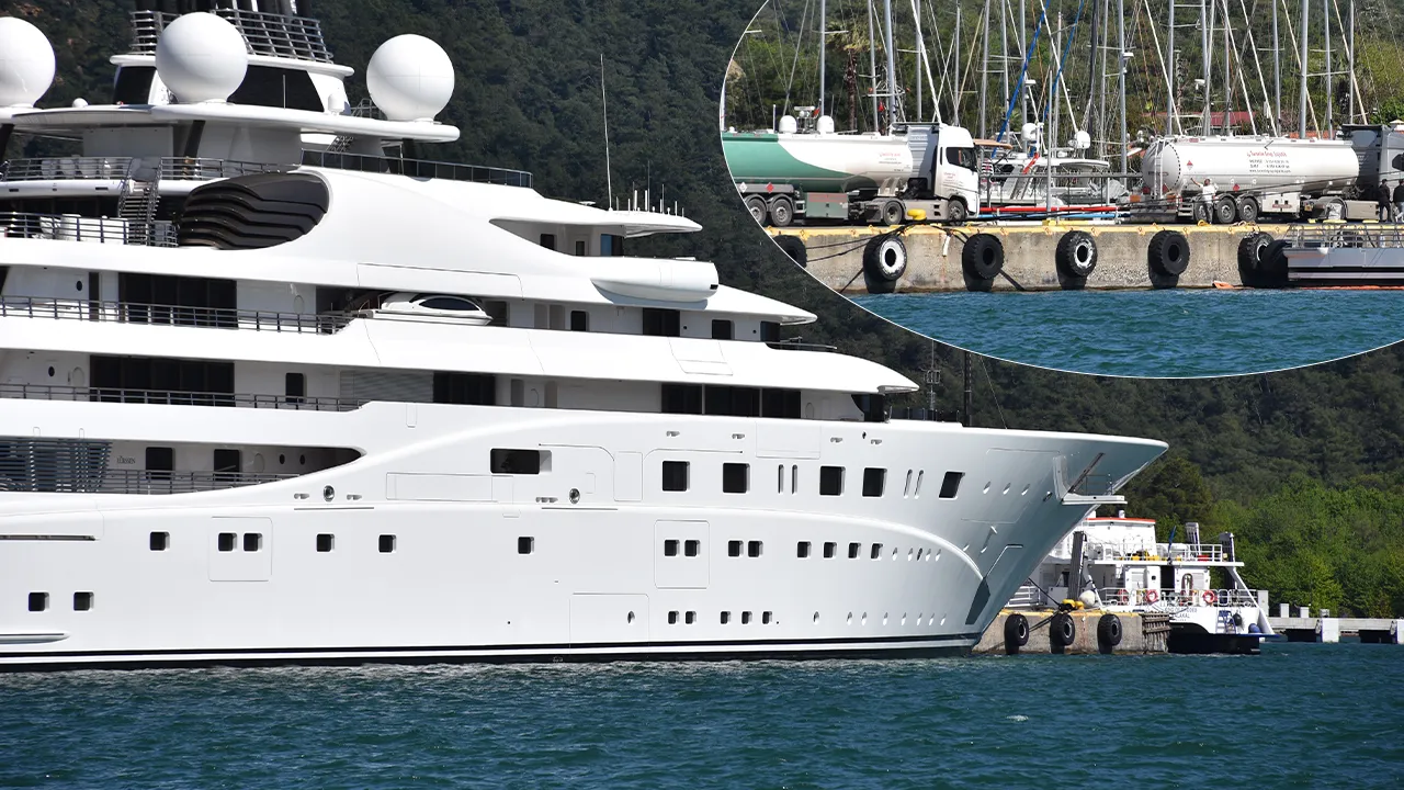 Dünyanın en büyük 10 yatından biri Muğla'da! 400 bin litre akaryakıta 25 milyon TL ödeyecekler