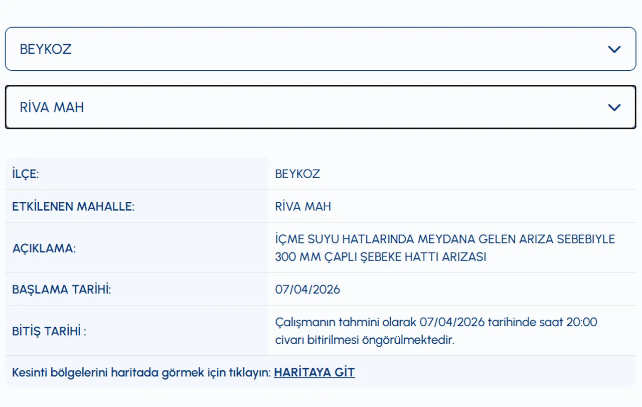 İSKİ su kesintisi listesi 7 Nisan! İstanbulda (Üsküdar, Beykoz) sular ne zaman gelecek?