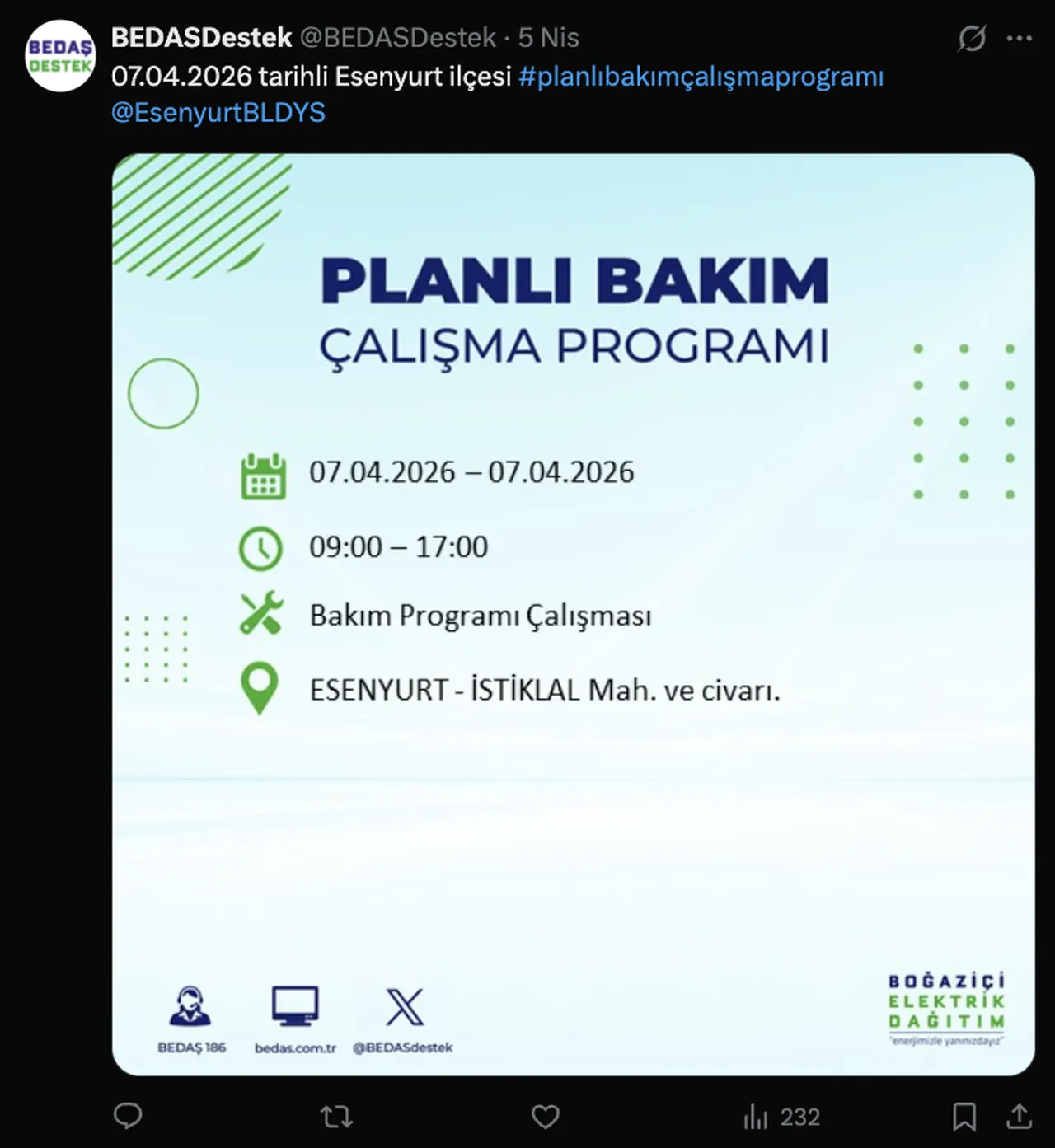 İstanbulda 21 ilçede elektrik kesintisi yapılacak! 7 Nisan BEDAŞ İstanbul elektrik kesinti listesi