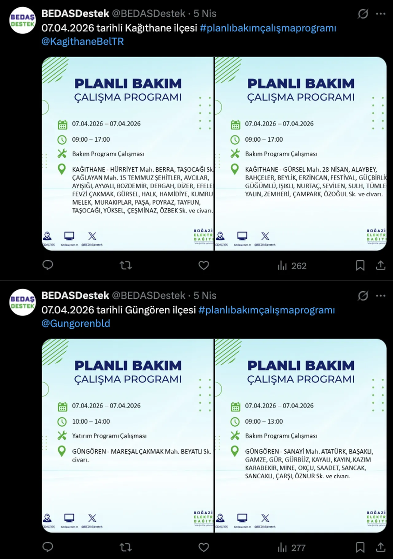 İstanbulda 21 ilçede elektrik kesintisi yapılacak! 7 Nisan BEDAŞ İstanbul elektrik kesinti listesi