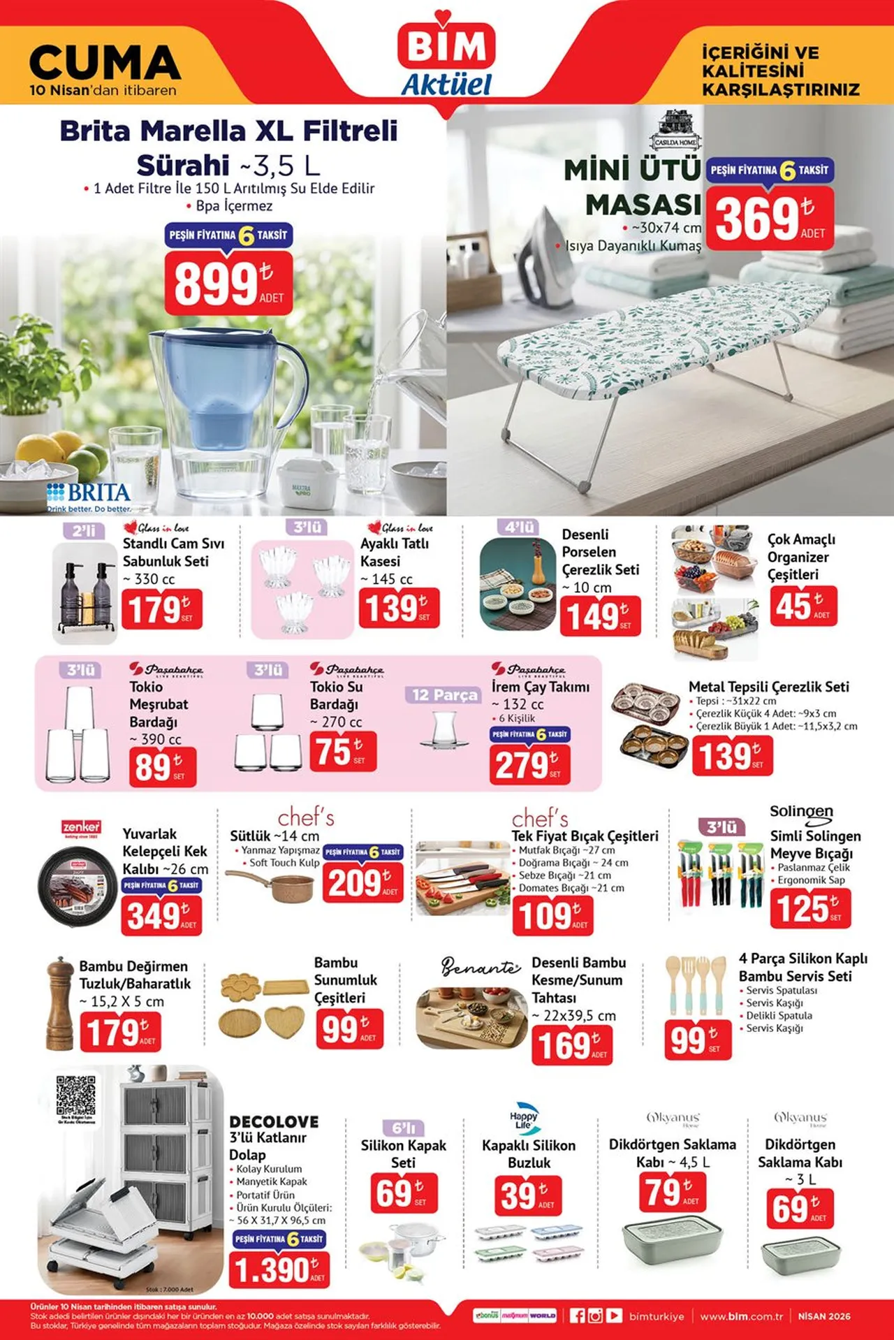 BİM aktüel ürünler kataloğu güncellendi 10 Nisan 2026! Bahçe ekipmanları dekoratif ürünler raflara geliyor