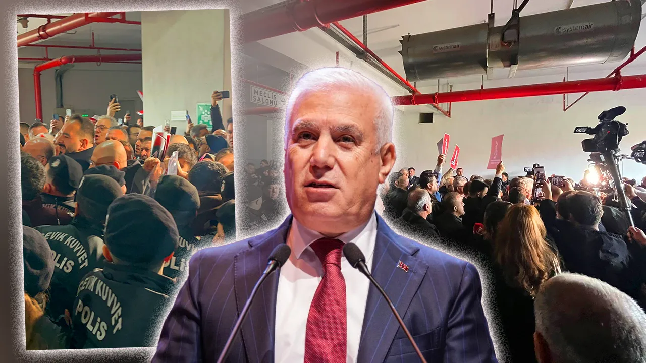 Bursa Büyükşehir Belediye Meclisi'nde seçim öncesi arbede! 200 CHP'li camları kırıp binaya girdi 