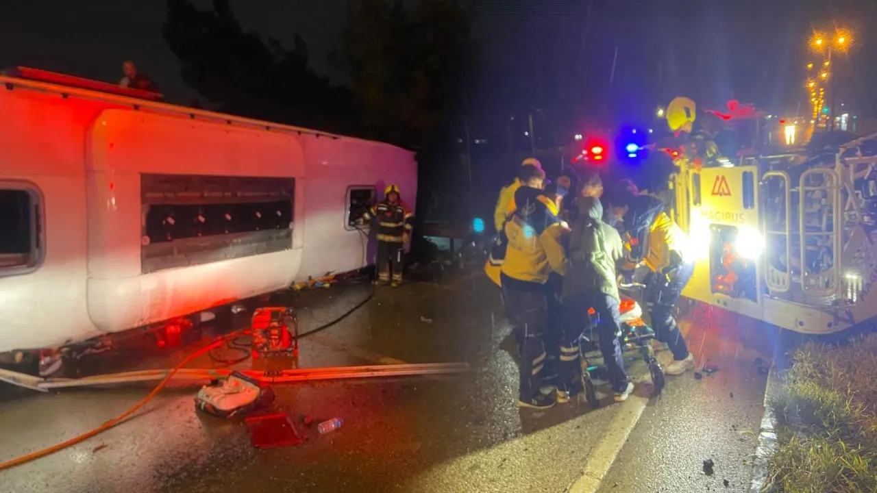 Balıkesir Bandırma'da yolcu otobüsü devrildi: Çok sayıda ölü ve yaralı var!
