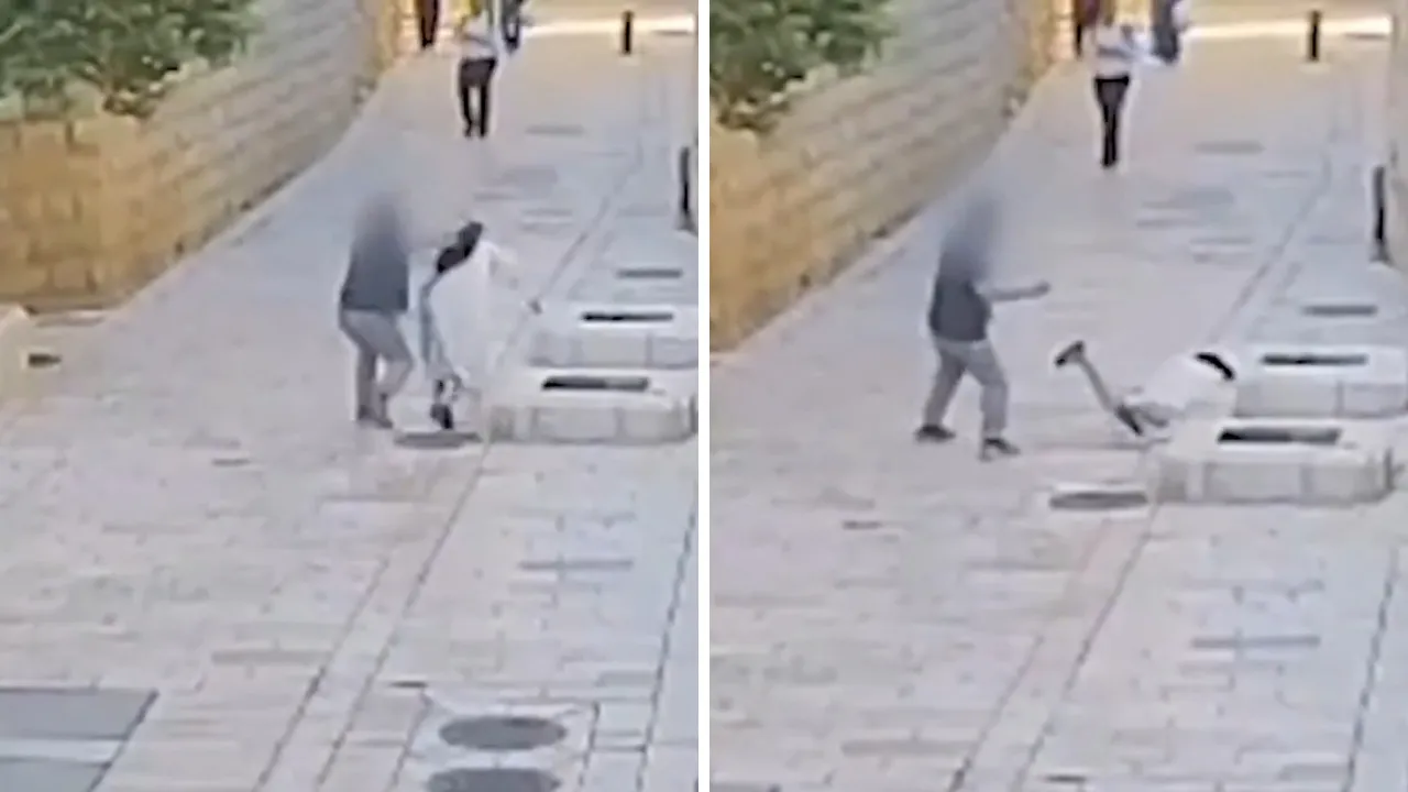 İşgal altındaki Doğu Kudüs’te Yahudi saldırganın rahibeyi düşürüp tekmelediği anlar ortaya çıktı!