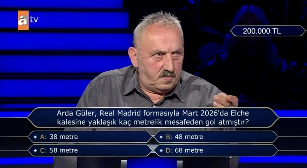 Milyoner'de Arda Güler rüzgarı: 200 bin TL'lik soru gündem oldu