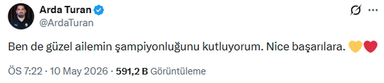 Arda Turan'ın tweeti