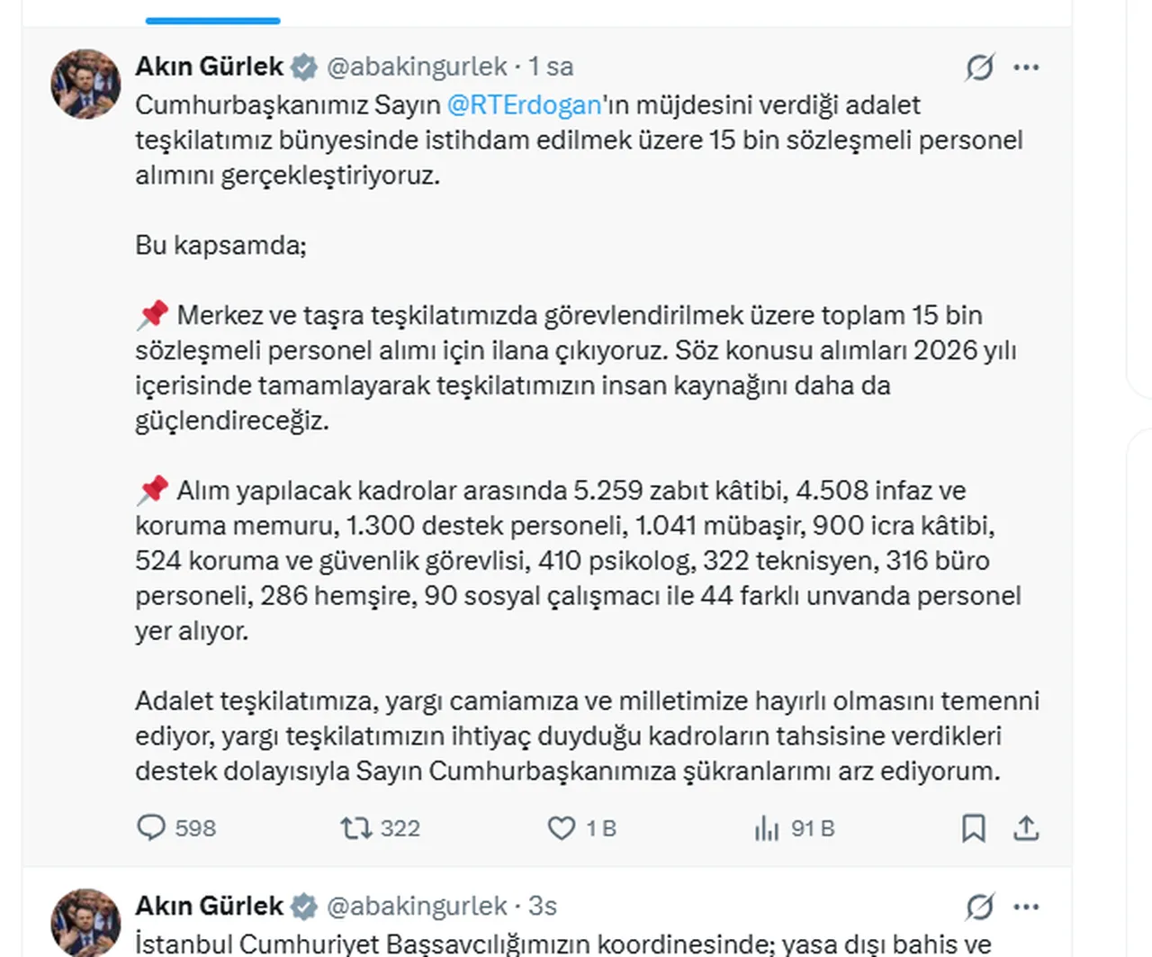 Adalet Bakanlığında 15 bin personel alımında kadro dağılımı belli oldu! Personel alımı başvuruları ne zaman başlayacak?