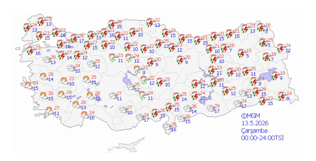 Yarın hava yağmurlu mu? 13 Mayıs hava durumu (İstanbul, Ankara, İzmir, Antalya, Bursa)