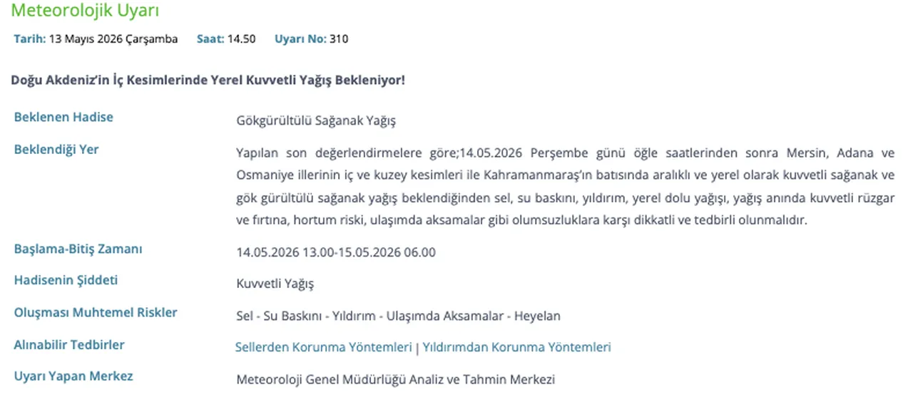 39 il için ''sarı'' kodlu uyarı: Yurt genelinde sağanak yağışlar kapıda!