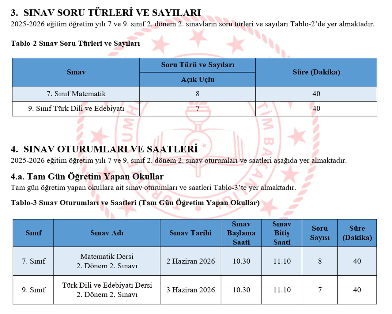 İkinci dönem 2.ortak sınavlar ne zaman? İkinci yazılı sınav kılavuzu yayımlandı