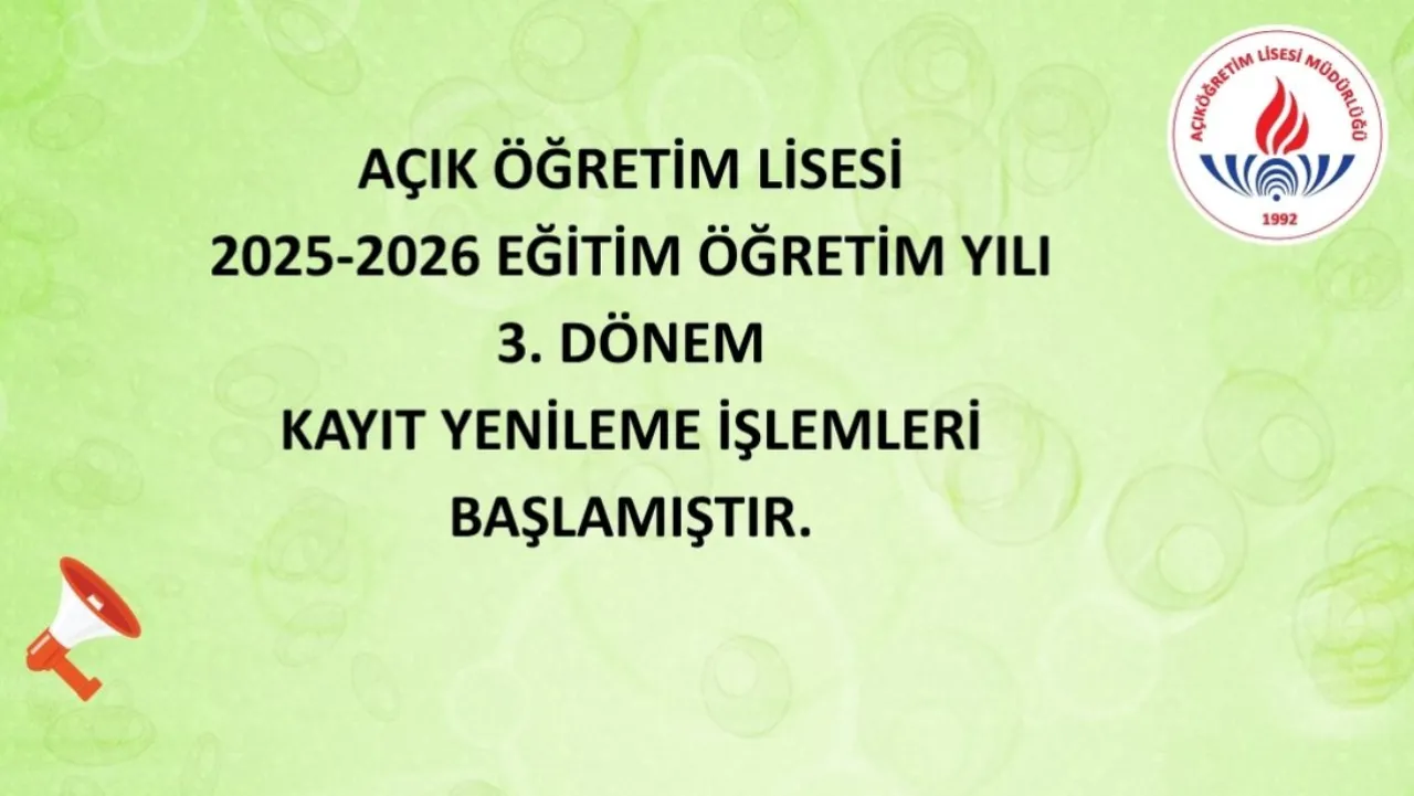 AÖL 3.dönem kayıt yenileme süreci başladı! AÖL 3.dönem 2026 yenileme kılavuzu ile tarihler duyuruldu