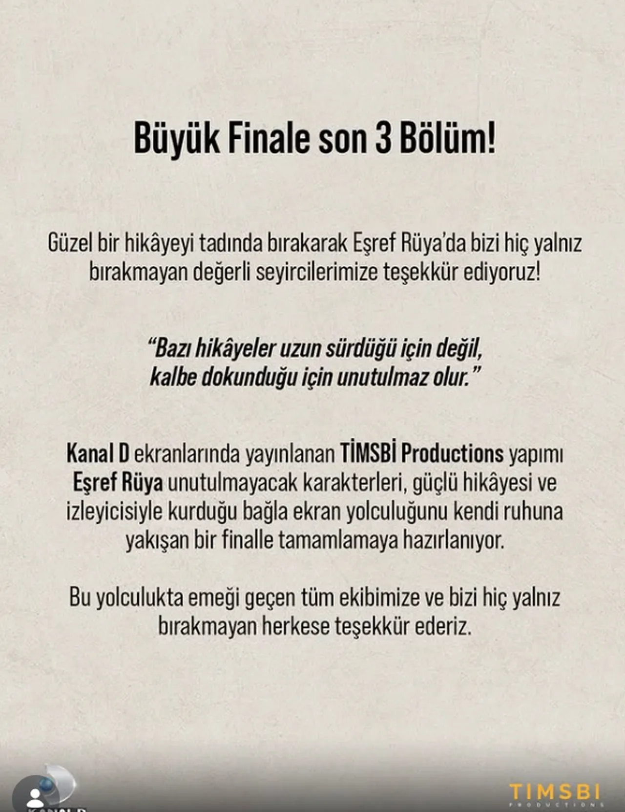 Eşref Rüyadan sevenlerini üzen haber! Eşref Rüya final mi yapıyor, neden final yapılır?