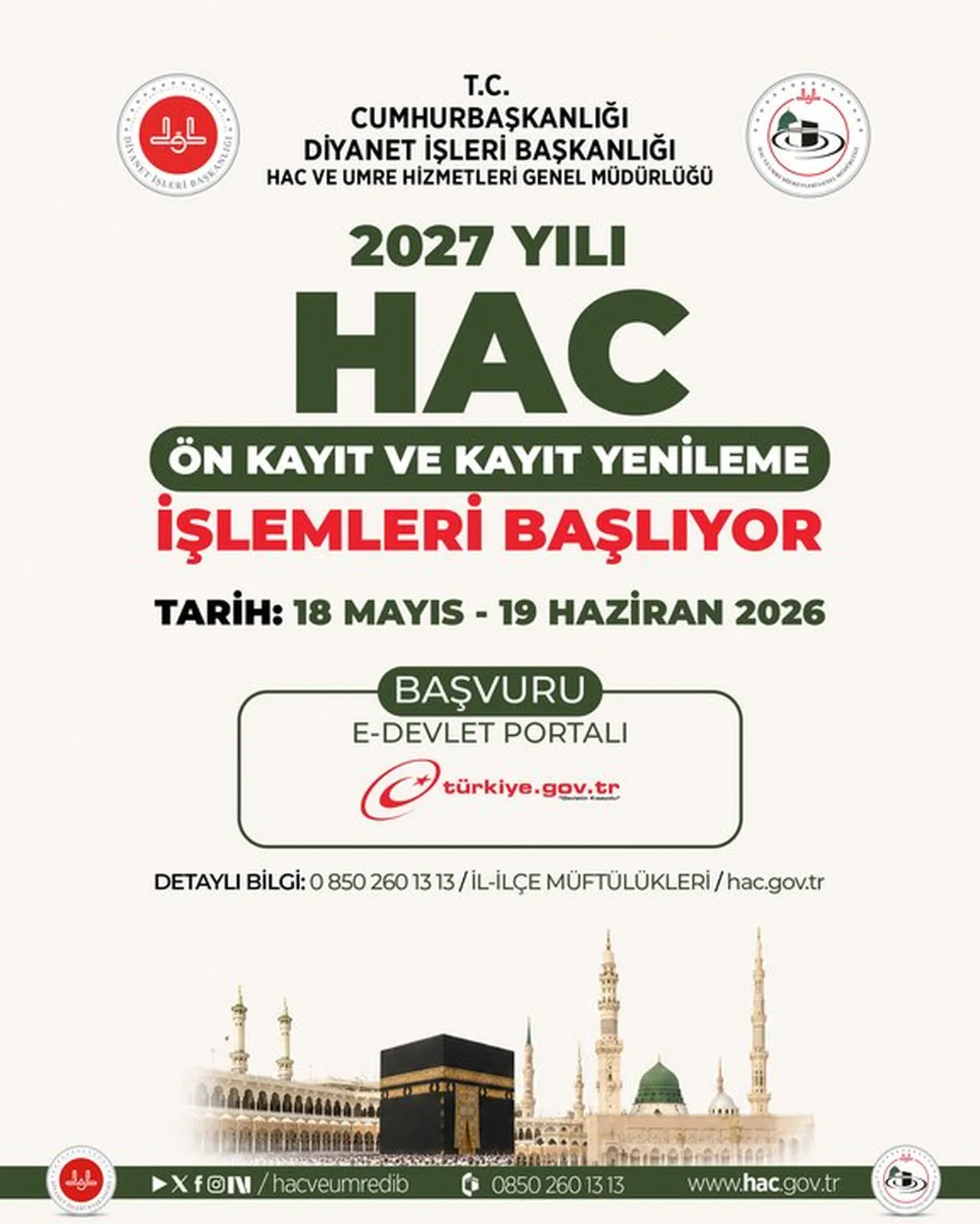 Hac kayıtları başlıyor! Hac ön kayıt ve kayıt yenileme nasıl, nereden yapılır?
