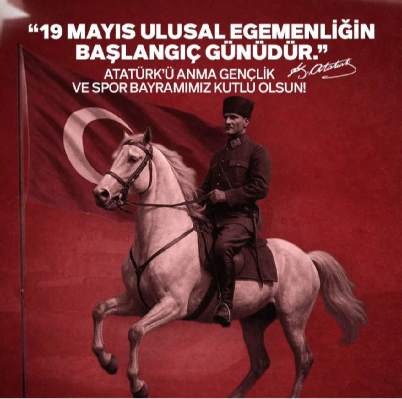19 Mayıs mesajları resimli! Türk Bayrağı resimli Gençlik ve Spor Bayramı mesajları