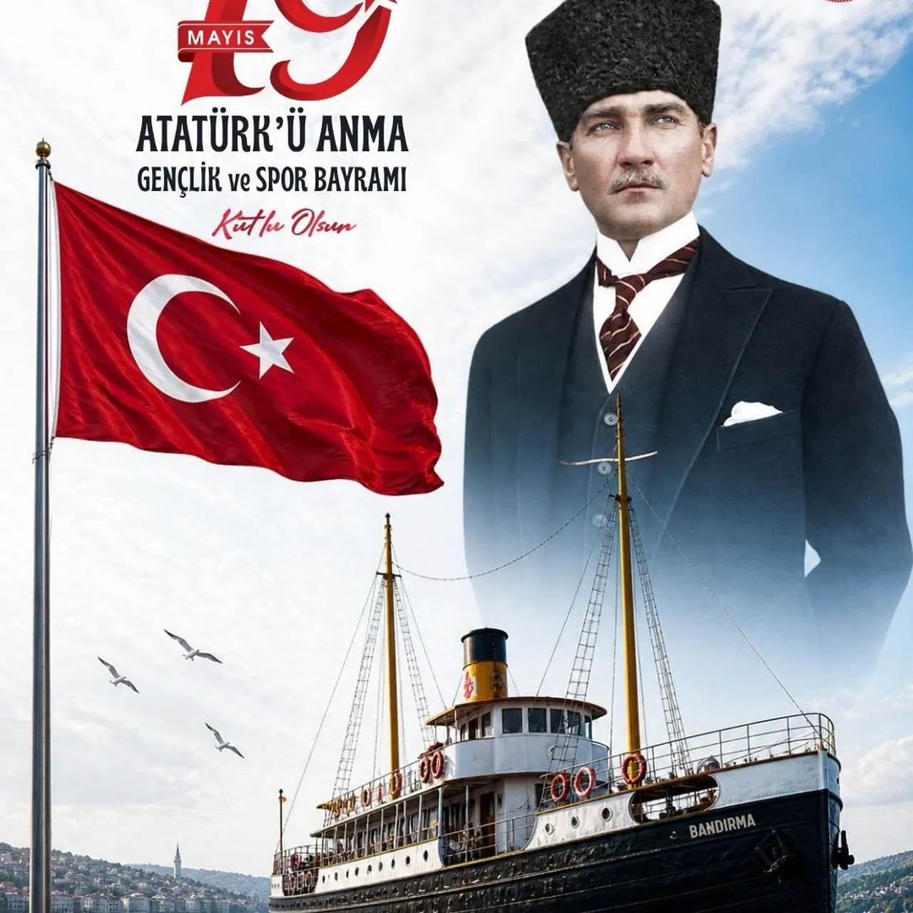19 Mayıs mesajları resimli! Türk Bayrağı resimli Gençlik ve Spor Bayramı mesajları