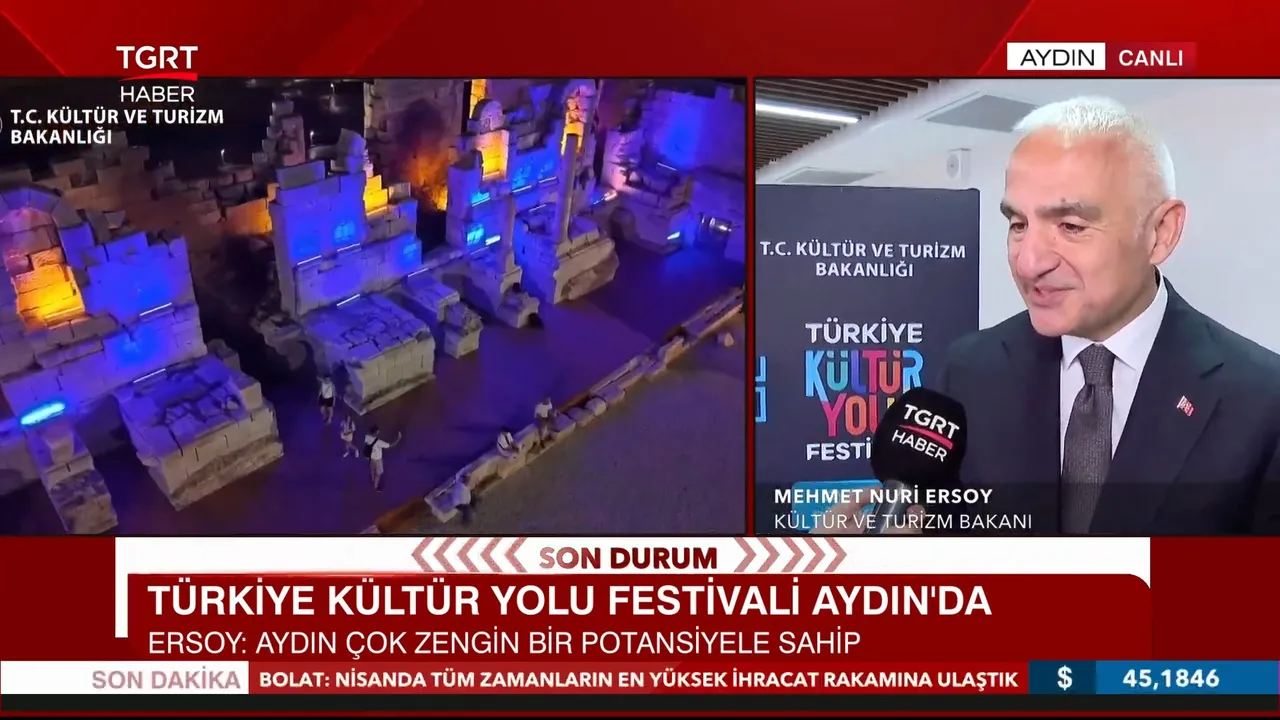 Bakan Ersoydan TGRT Habere özel açıklama! Kültür Yolu Festivali bu kez Aydında
