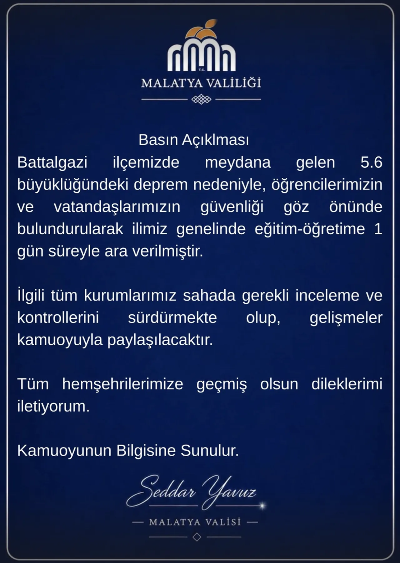 Malatyada okullar tatil mi? Malatya Valiliği açıklama yaptı