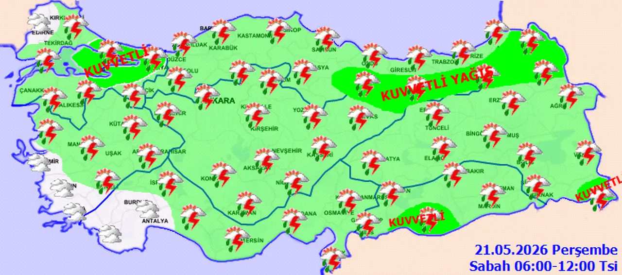 Harita kırmızıya boyandı! Meteoroloji’den 39 ile sağanak uyarısı