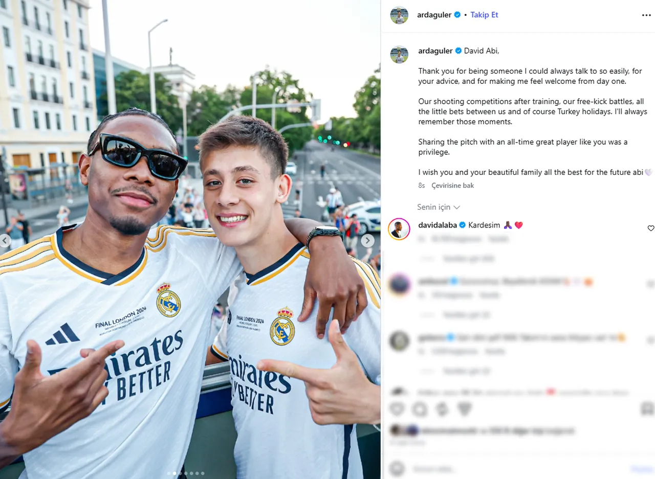 Arda Güler'in Instagram paylaşımı