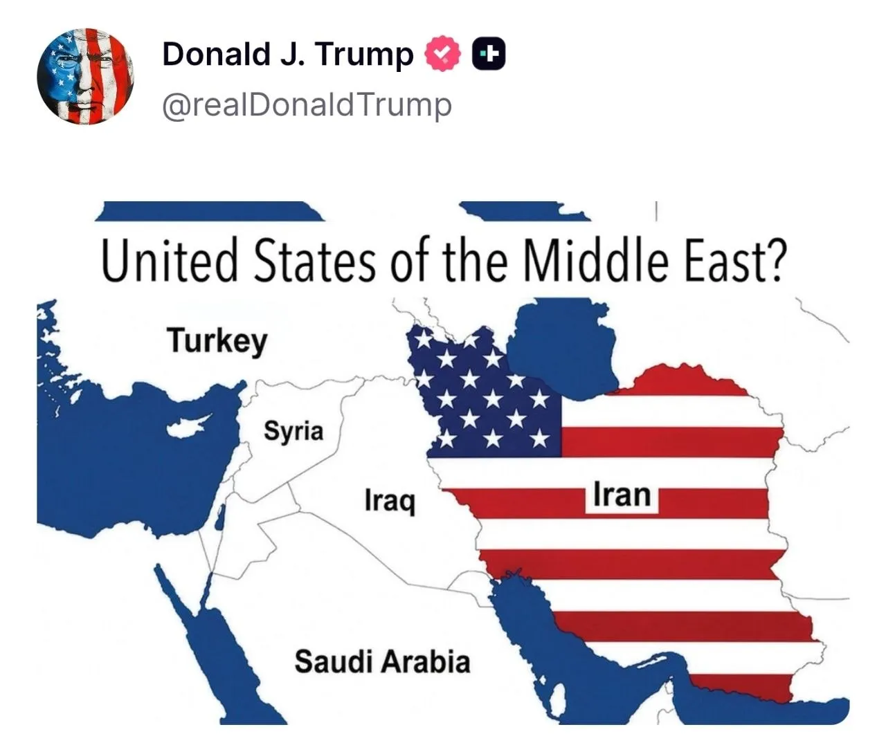 Trump'tan korkutan Orta Doğu Birleşik Devletleri haritası!