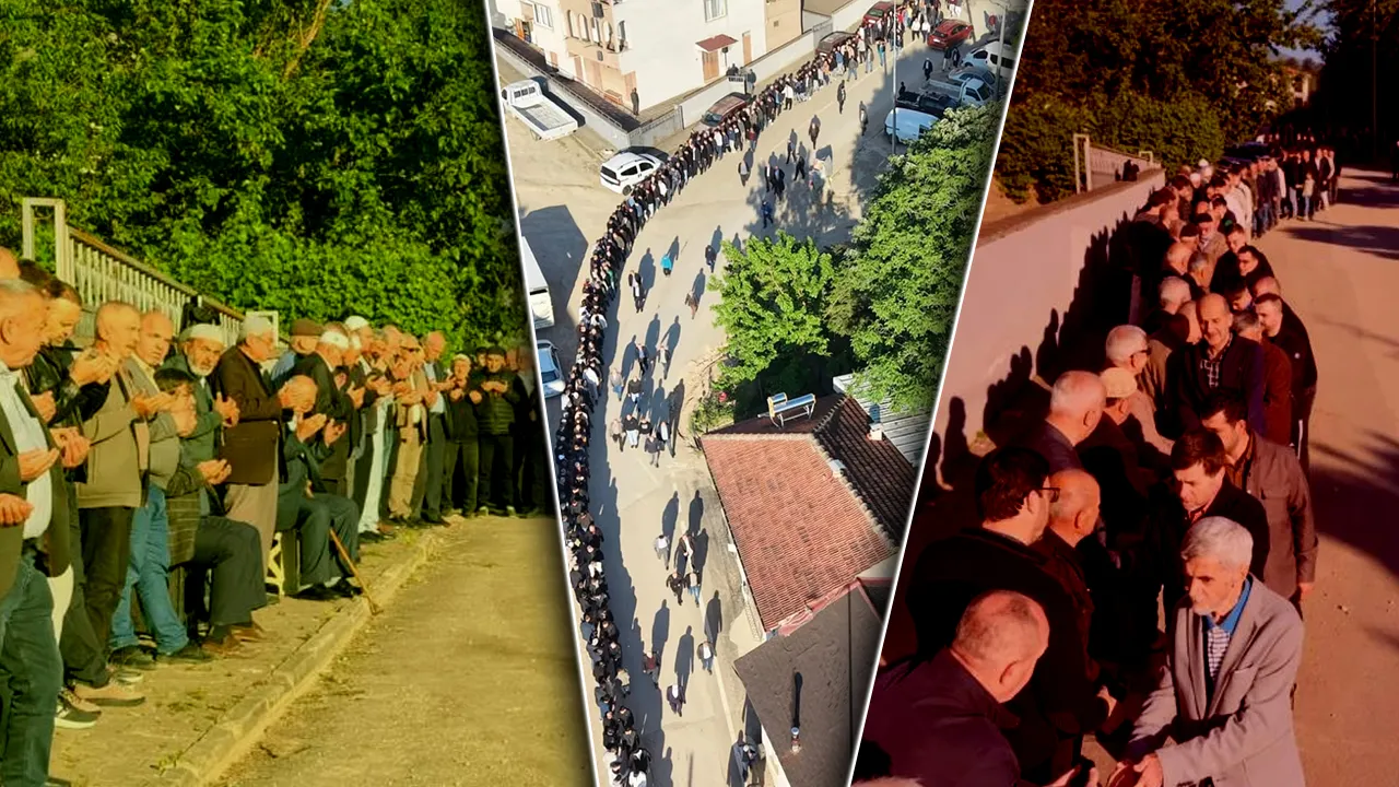 60 yıllık gelenek! 13 bin nüfuslu mahallede 1 kilometreyi aşan bayramlaşma kuyruğu
