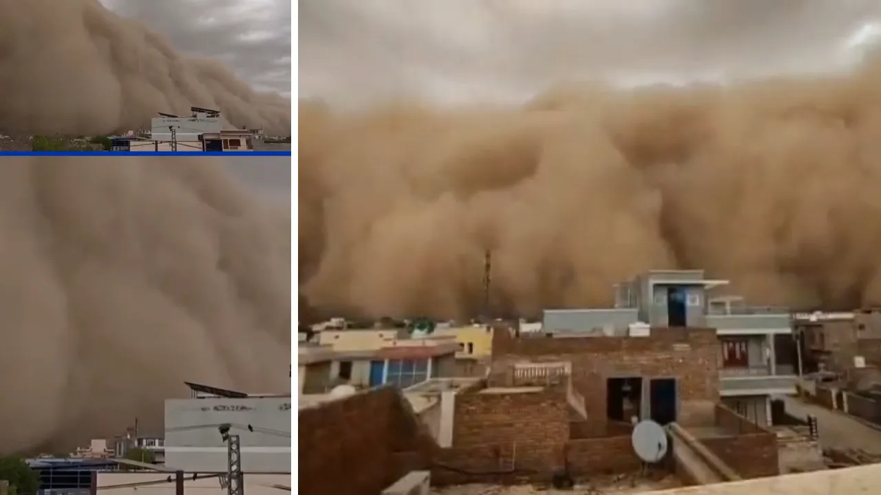 Dev toz bulutu Rajasthan'ı adeta yuttu! Hayat durma noktasına geldi, yetkililer alarmda