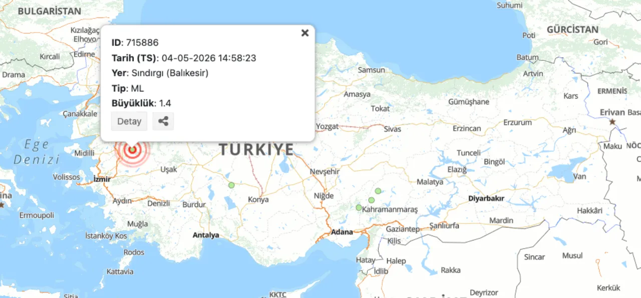4 Mayıs AFAD son depremler listesi! Bugün deprem oldu mu?