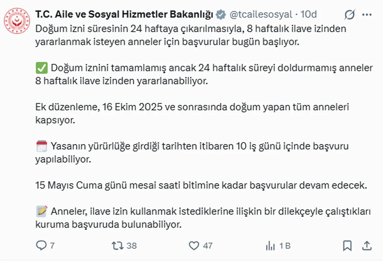 8 haftalık ek doğum izni için başvurular başladı... Son gün açıklandı! Doğum izni başvurusu nasıl yapılır?