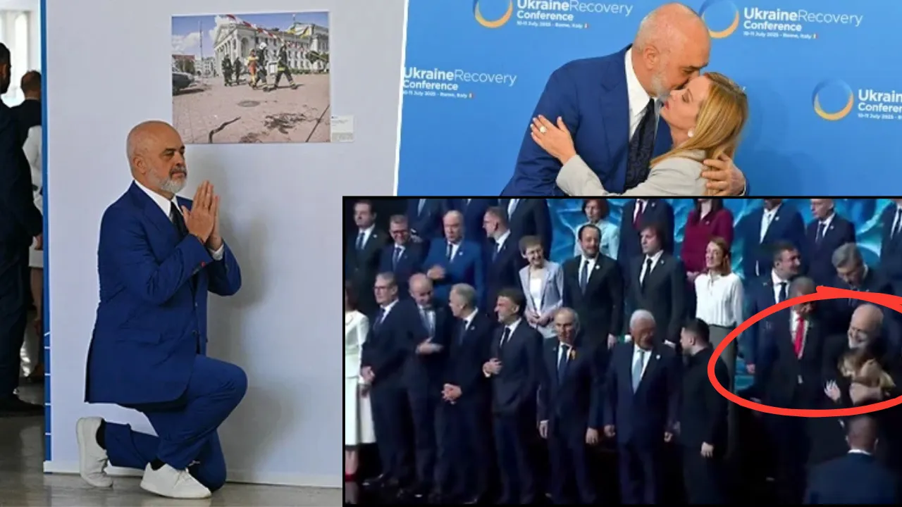 Arnavutluk lideri Edi Rama, Meloni karşısında yine protokolü bozdu! Çok konuşulacak kare 