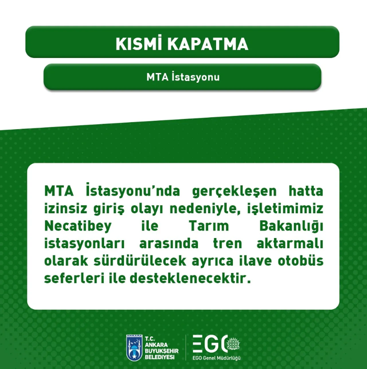 Ankara metro seferleri durduruldu mu, ne zaman başlayacak? EGO'dan açıklama geldi (5 Mayıs 2026)