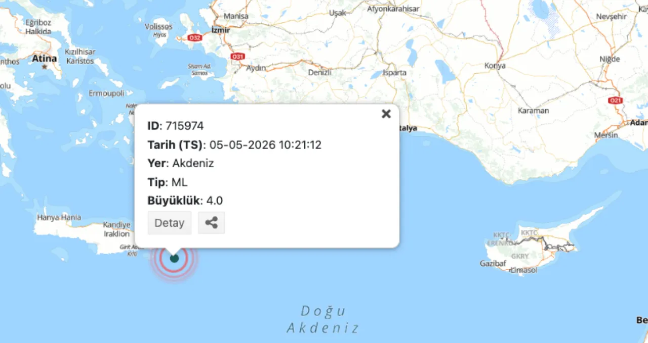 Az önce deprem mi oldu? Akdeniz'de 4.0 şiddetinde deprem meydana geldi!