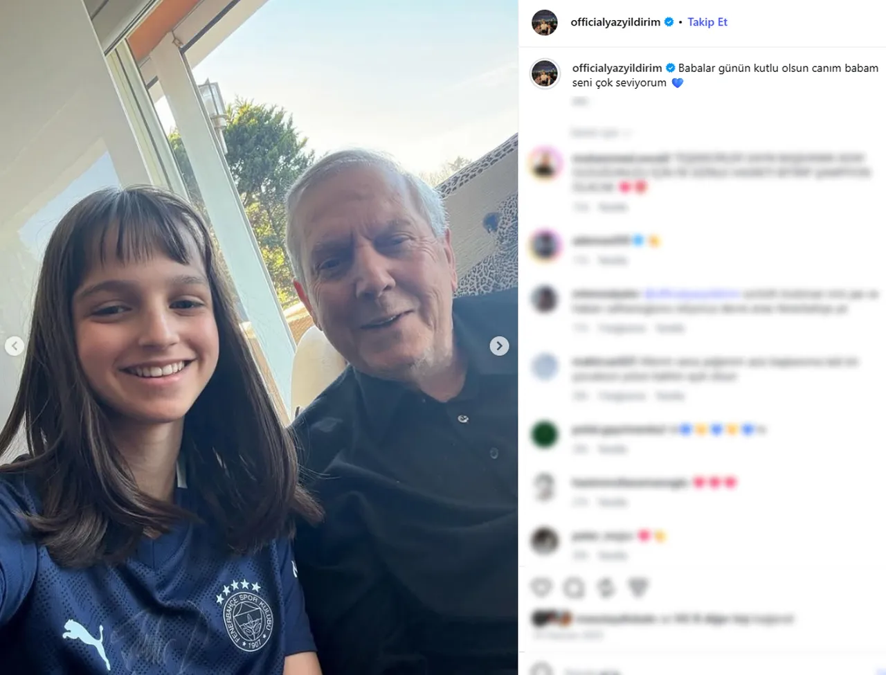 Yaz Yıldırım, sosyal medyada sık sık babasıyla fotoğraflarını yayınlıyor.