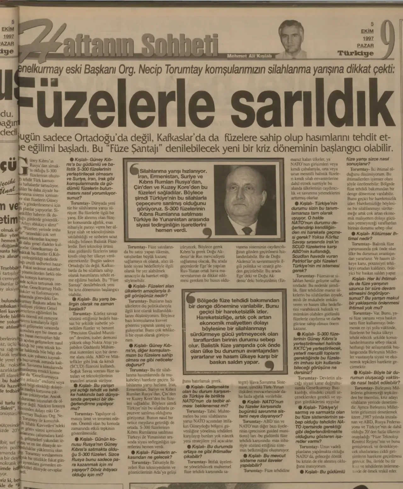 5 Ekim 1997 Türkiye gazetesi