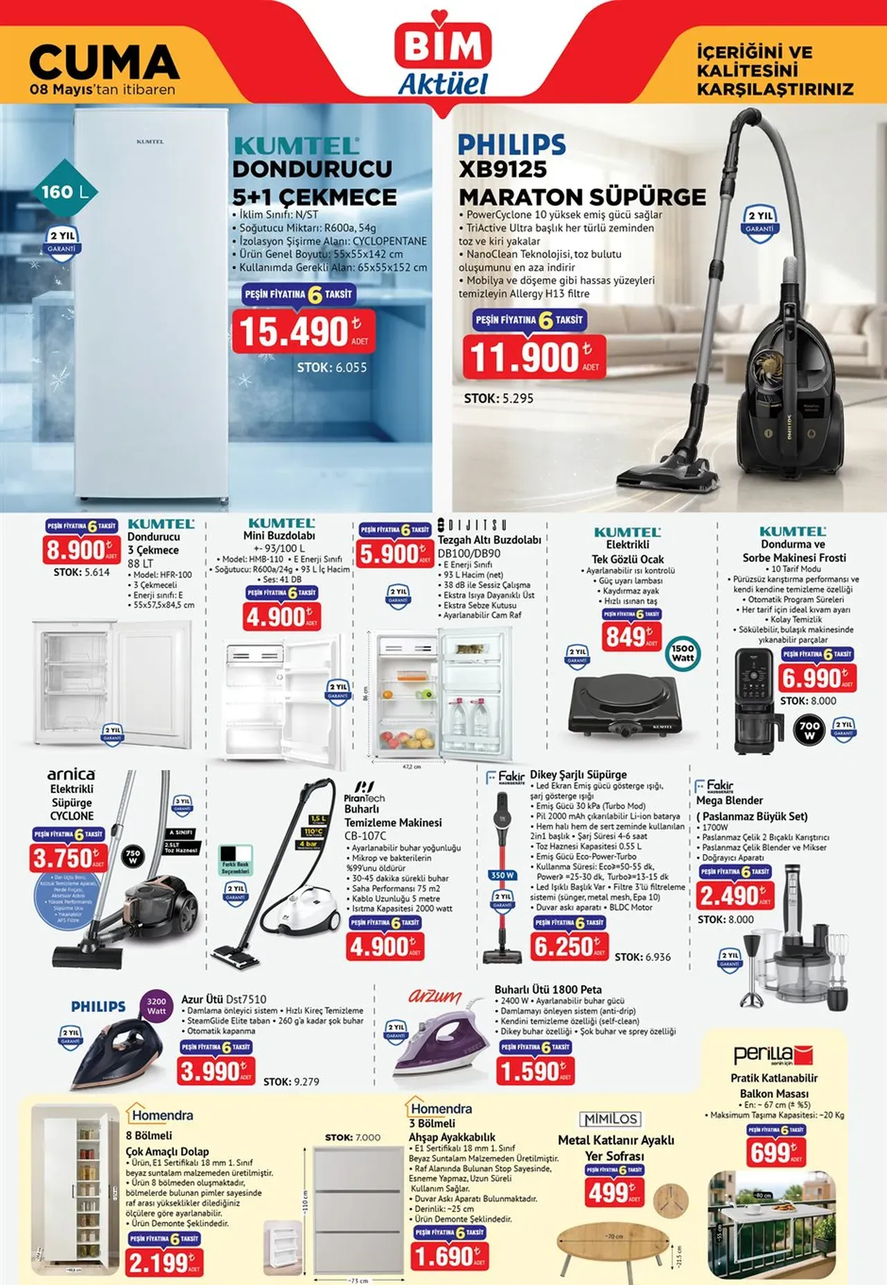 8 Mayıs BİM aktüel kataloğu tam liste satışta! BİMde bu Cuma neler var?