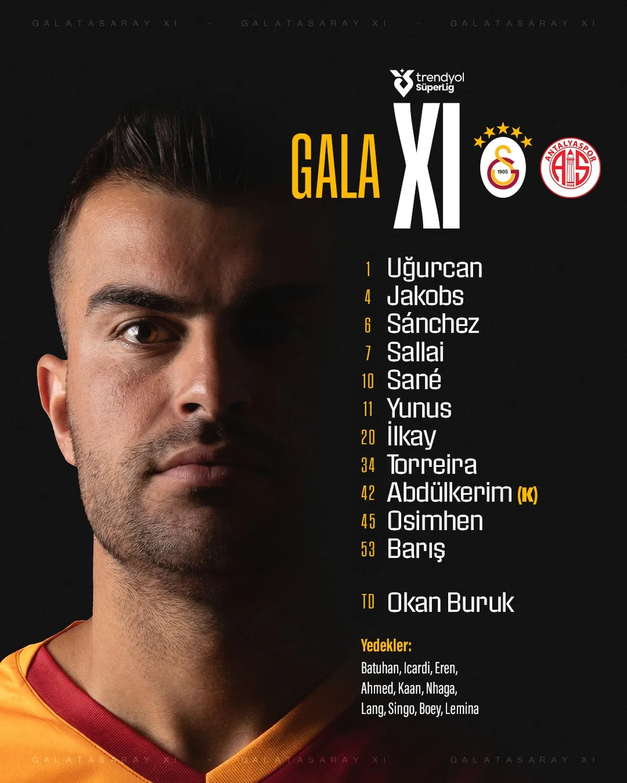 İşte ilk 11 maç kadrosu! Galatasaray Antalyaspor'u yenerse şampiyon mu olacak?