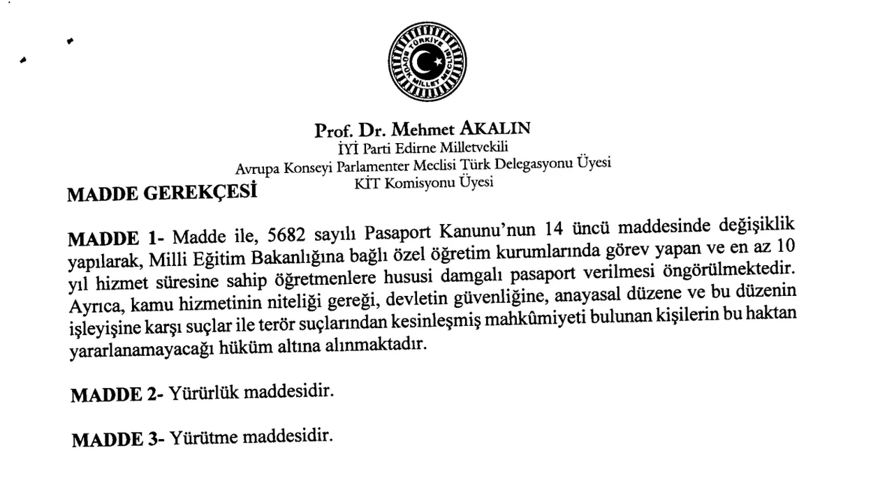 Kanun teklifi mecliste! Özel okul öğretmenlerine yeşil pasaport verilecek mi, kimler yeşil pasaport alabilir?