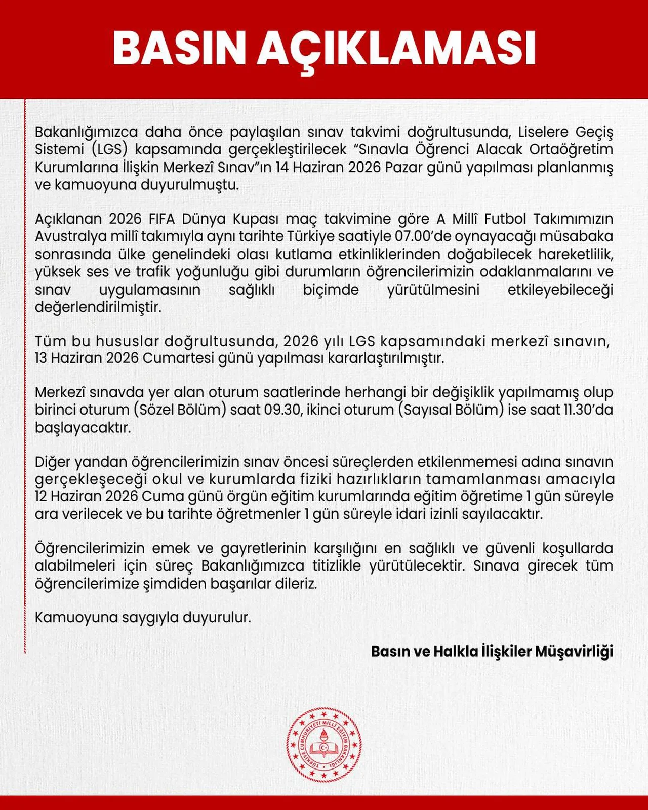 12 Haziran neden tatil? MEB duyurdu