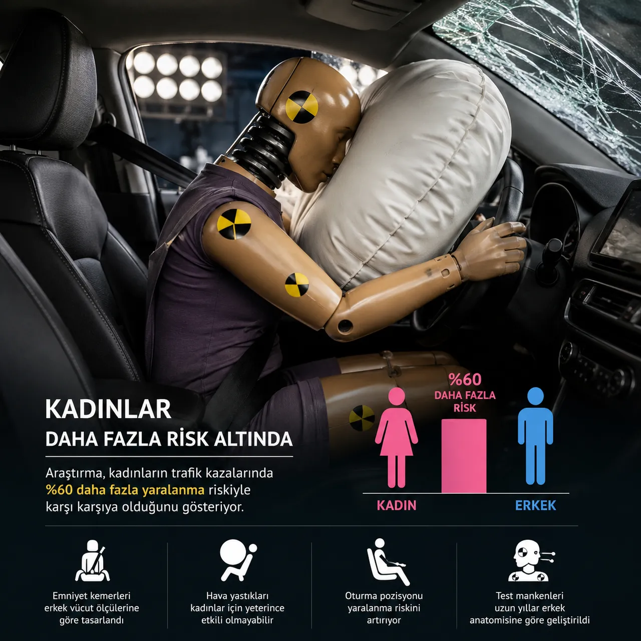 Otomobiller kadınları yeterince korumuyor! Çarpıcı araştırma