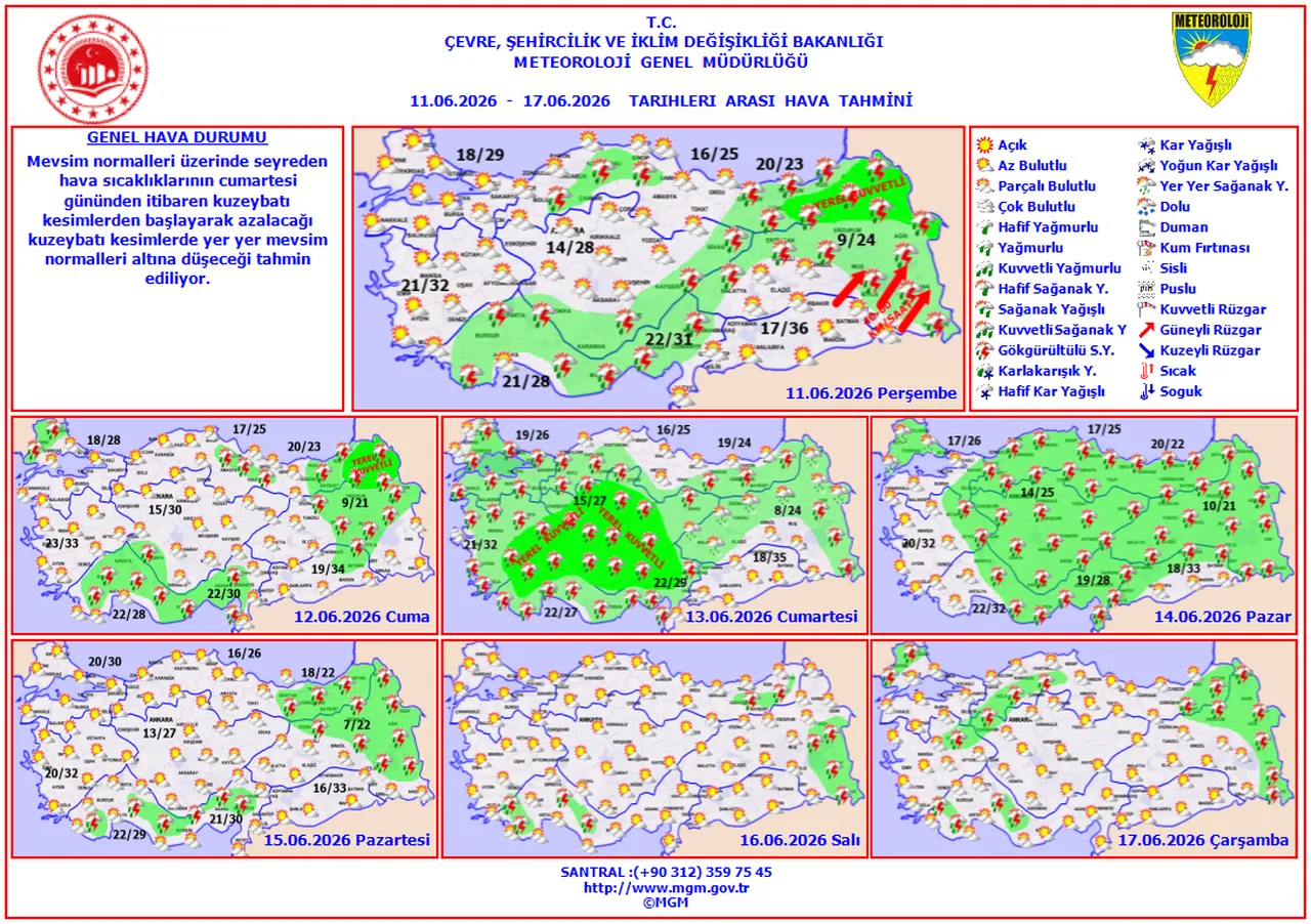 Meteoroloji'den sağanak uyarısı! 11 Haziran yarın hangi illerde yağmur bekleniyor?