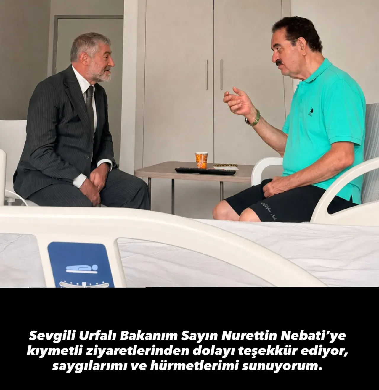 Nureddin Nebati’den Tatlıses’e hastanede ziyaret! Son hali ortaya çıktı