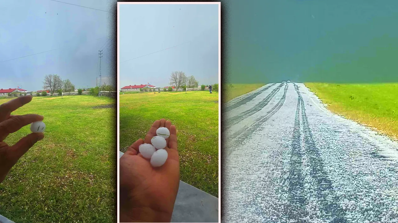 Kars’ta fındık büyüklüğünde dolu! Tarlalar, araçlar zarar gördü 