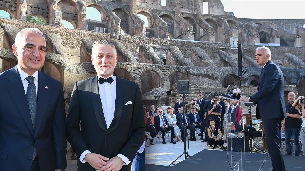Roma'ya kültürel diplomasi çıkarması! Bakan Ersoy Kolezyum'da konuştu