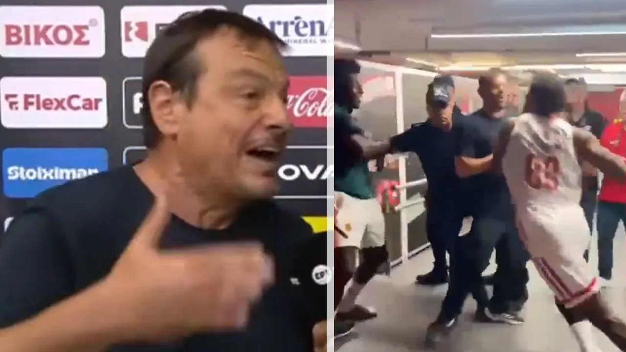 Ergin Ataman öfkeden deliye döndü! Şampiyonluk maçında yumruklu kavga