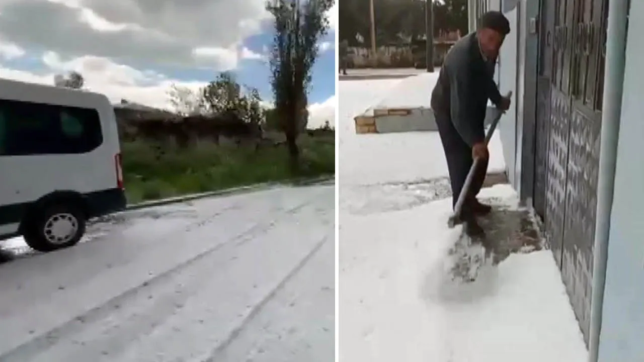 Haziran ayında ilçe beyaza büründü!