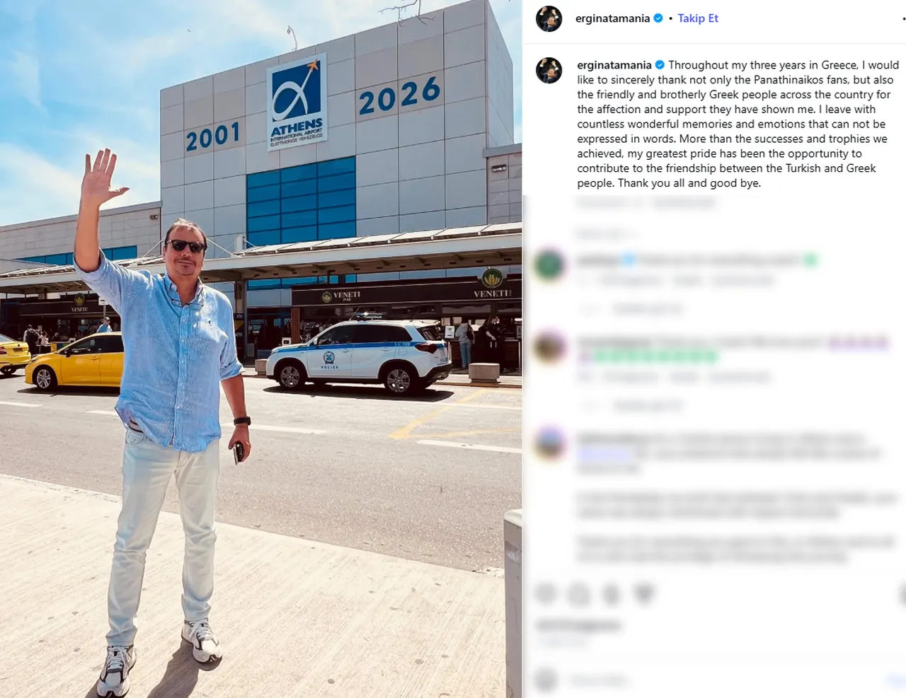 Ergin Ataman'ın Instagram paylaşımı