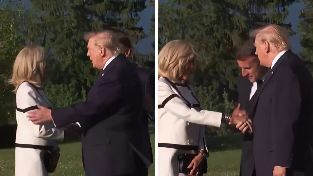 G7 Zirvesi'ne damga vuran anlar! ABD Başkanının Macron'un eşiyle tokalaşması gündem oldu 
