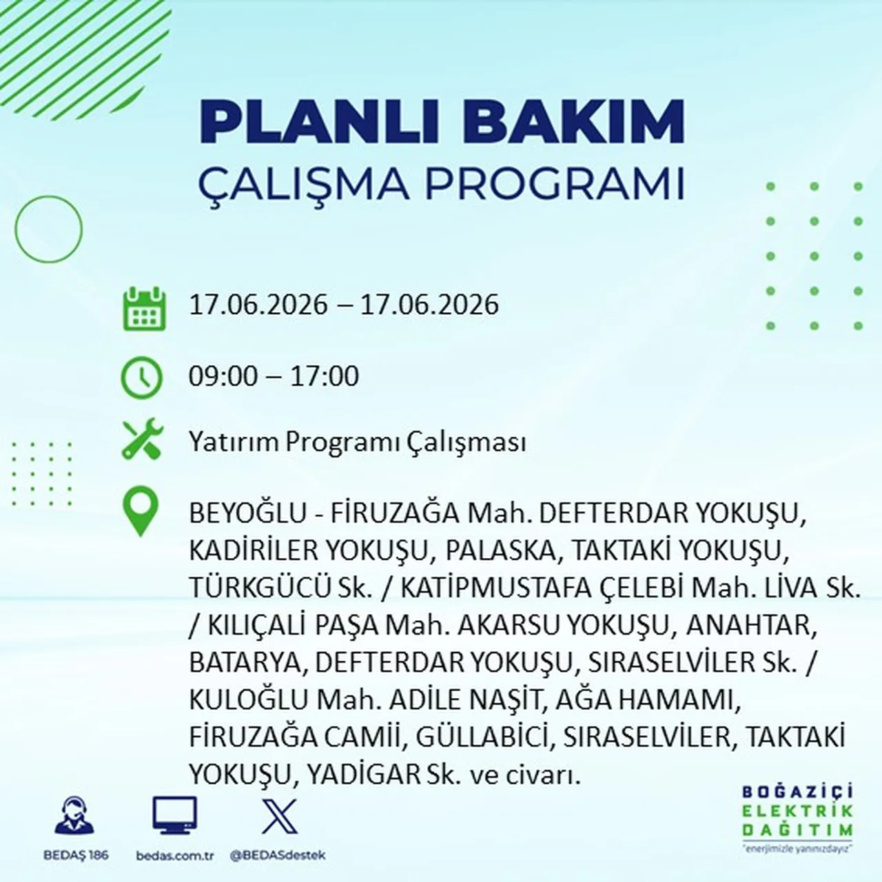 İstanbulda elektrik kesintisi! 21 ilçede 9 saate varan kesinti yaşanacak