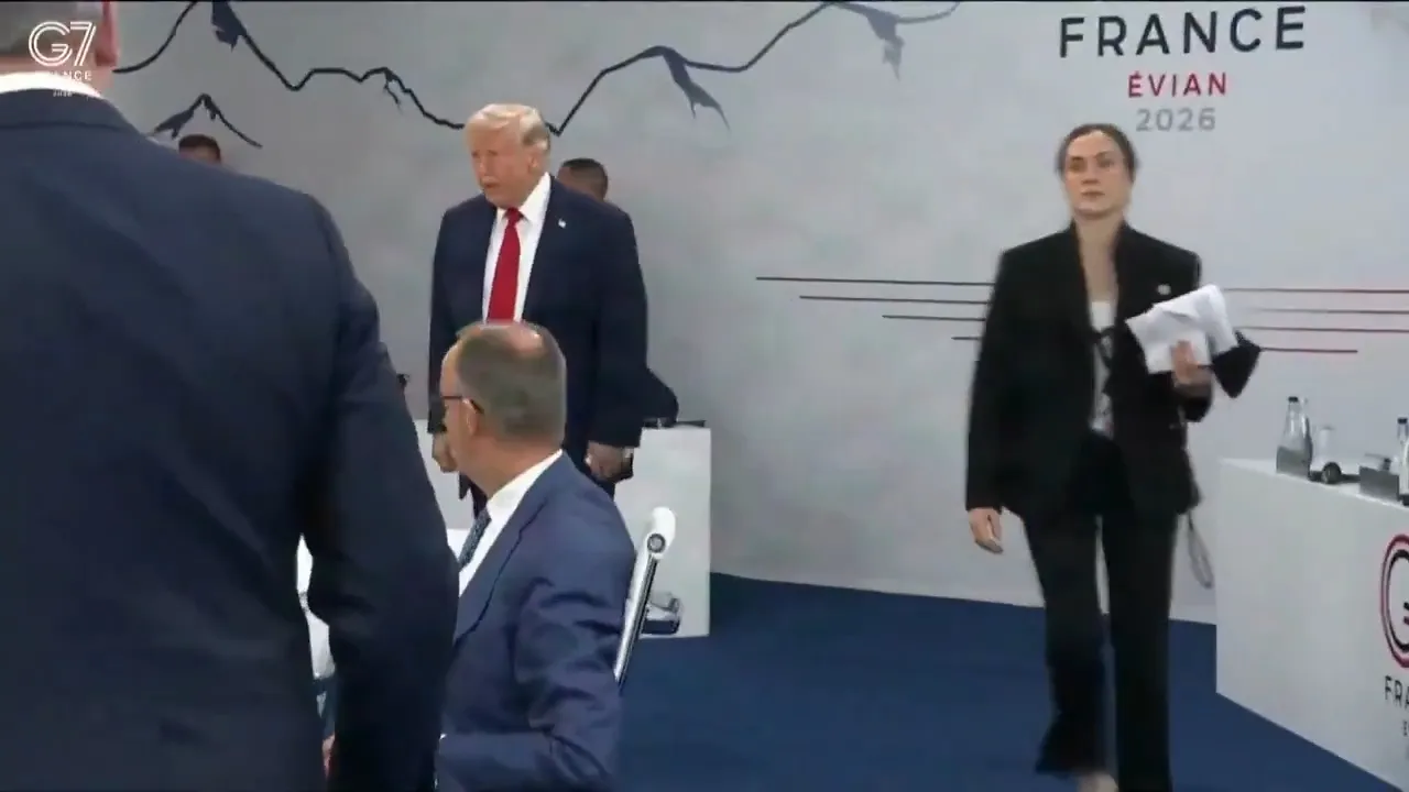 G7 Zirvesi'ne damga vurdu! Trump, BAE Devlet Başkanı Al Nahyan'la dalga geçti, salon buz kesti