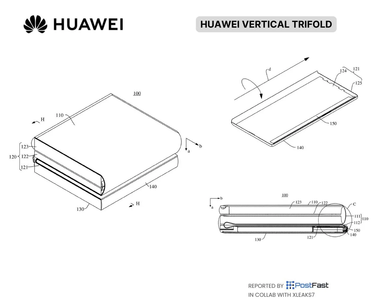 Patenti ortaya çıktı: Huaweinin ilk dikey olarak üçe katlanan akıllı telefonu