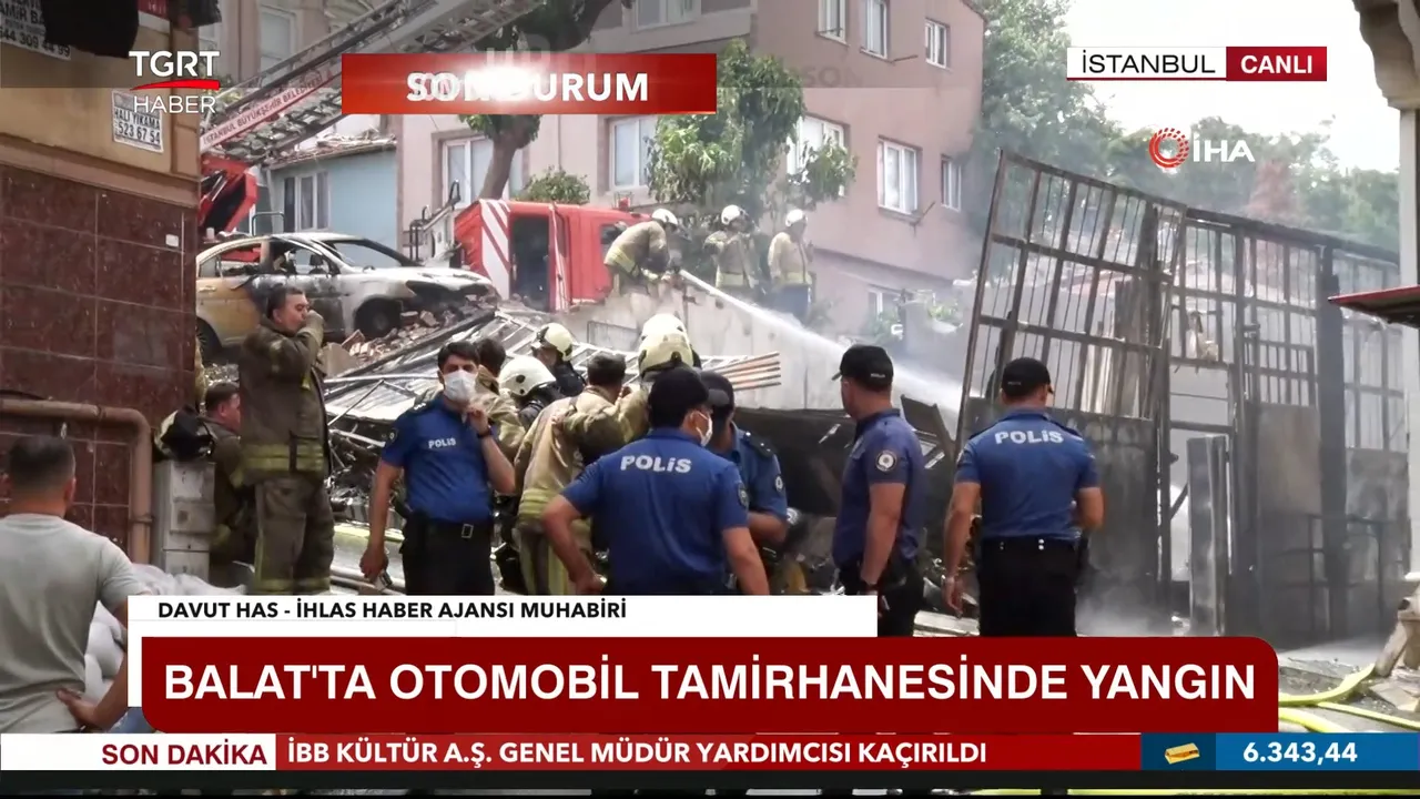 Fatih’te tamirhanede yangın paniği! Atölye küle döndü